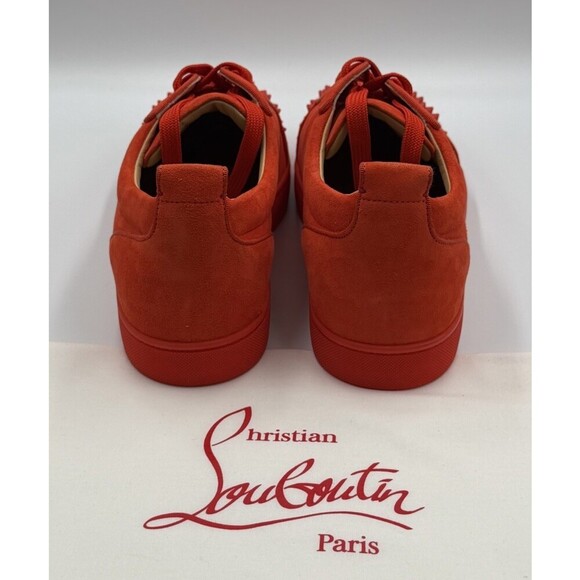 AUTHENTIC Christian Louboutin Junior Orange Suede Sneakers 44.5 EU 11.5 US main image 9